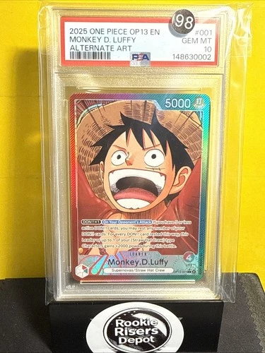 One Piece Monkey D. Luffy Alt Art OP13-001 Leader PSA 10 Gem Mint English