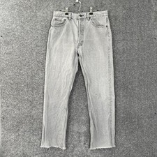 Levi 501 Made In Usa Men’S Gray Straight Fit Button Fly Jeans 90’S Fits 32X29.5