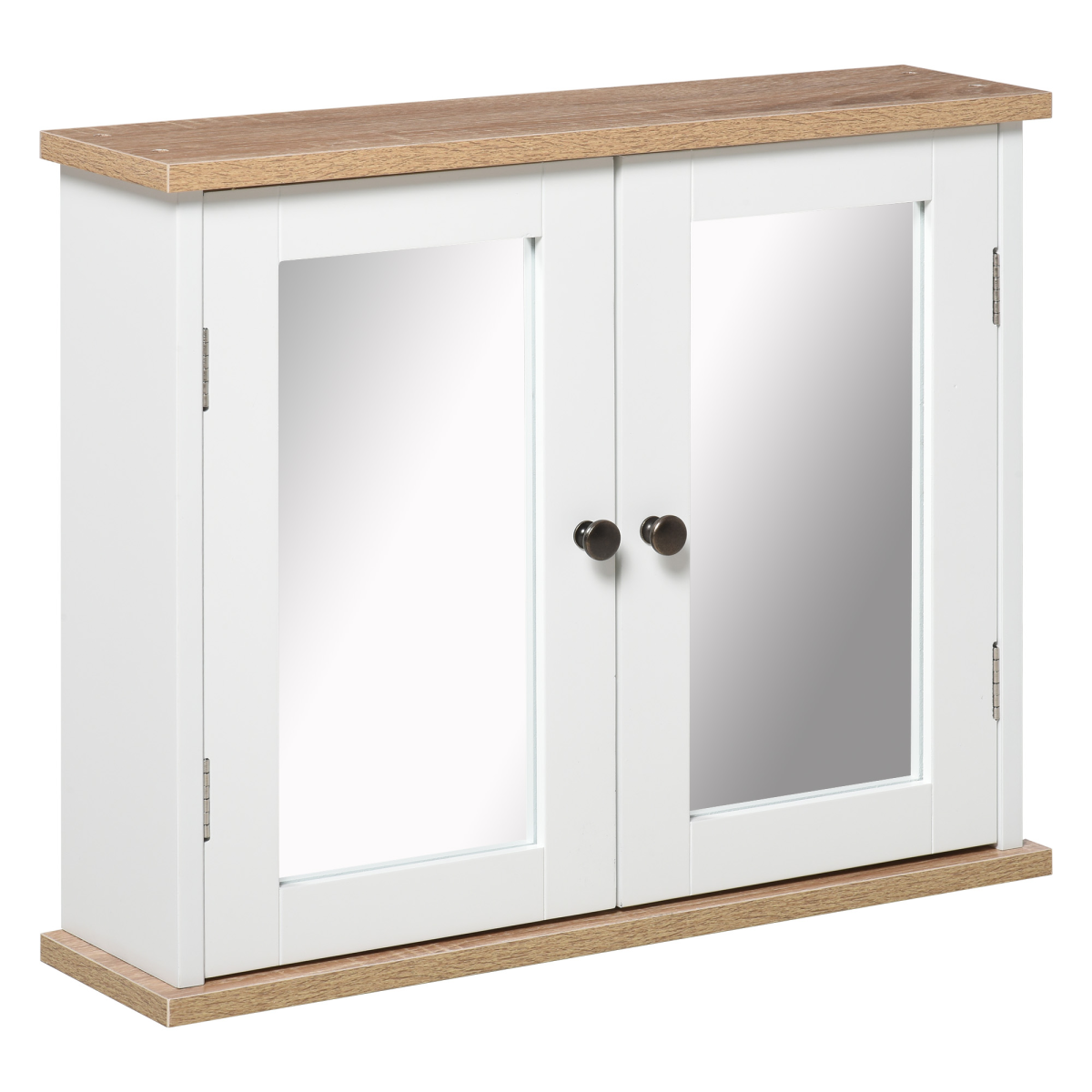 Bobobiy White Bathroom Mirror Cabinet Wall Mounted Storage Cupboard With Double Door And Adjustable Shelf, - Image 2