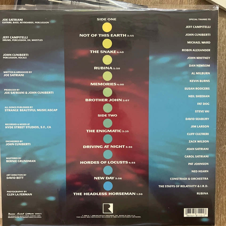 Joe Satriani Not Of This Earth Early Reissue Lp Record 1988 Foto 4 de 4