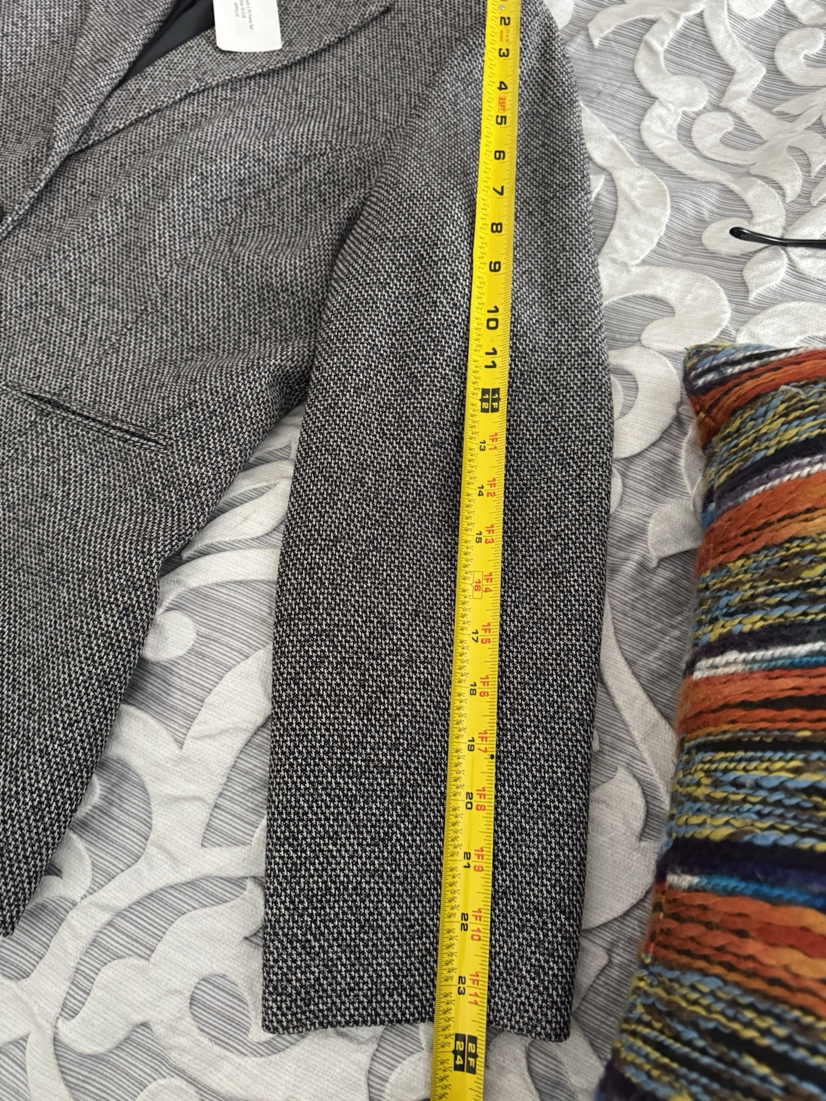 Jacket Lerry Levine for Dressbarn gray/black  Women Sz16 tweed 