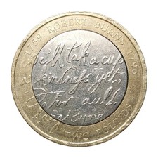 2009 UK £2 Two Pounds Robert Burns 250th Anniversary Coin Z3793