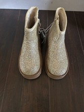 Girls Cat Jack Gold Glitter Ankle Boots Size 13