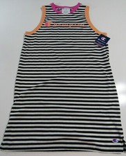 Champion Womens Campus Tight Fit Black White Stripe Dress Nwt