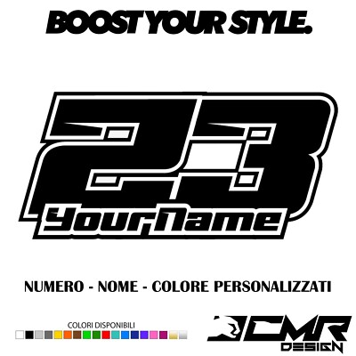 Aufkleber Sticker NUMMER RENNNAME ZAHLEN Moto Cross Honda Ktm Yamaha Tabelle