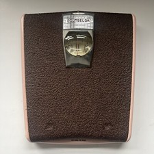 Vtg Counselor Bathroom Floor Scale Pink Metal Bubble Glass MCM Decor USA 1960s