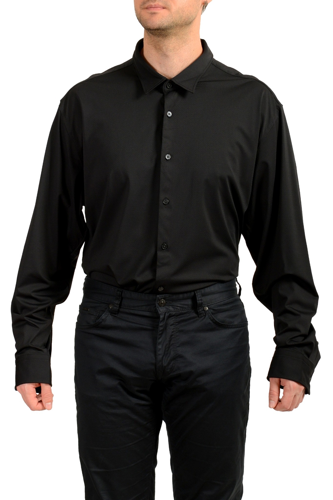 Hugo Boss Men's "Robbie_F_BT" Sharp Fit Geometric Print Shirt US 5XL IT 62