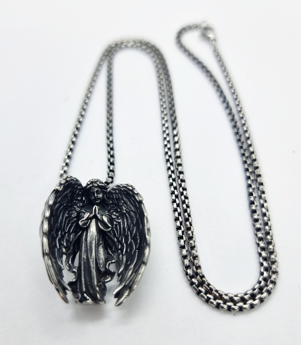 Ciondolo Angelo In Tormalina Nera Naturale - Con Catena In Acciaio Inox, Pietra Naturale Non Trattata, Regalo Spirituale - Foto 8