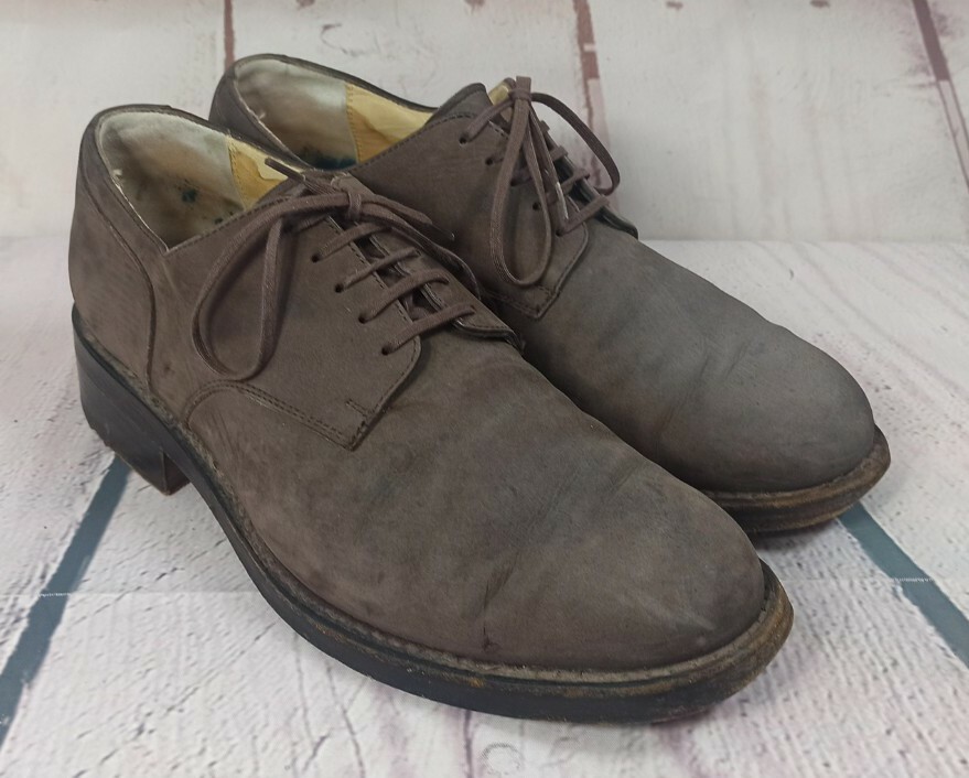 Scarpe eleganti derby Yves Saint Laurent boutique pelle scamosciata UK taglia 7 vintage