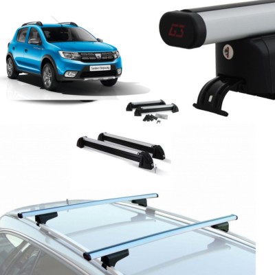 Barre Portatutto Da Tetto 120 Cm Per Dacia Sandero Stepway 2019 - Con Railing Standard E Serratura Antifurto