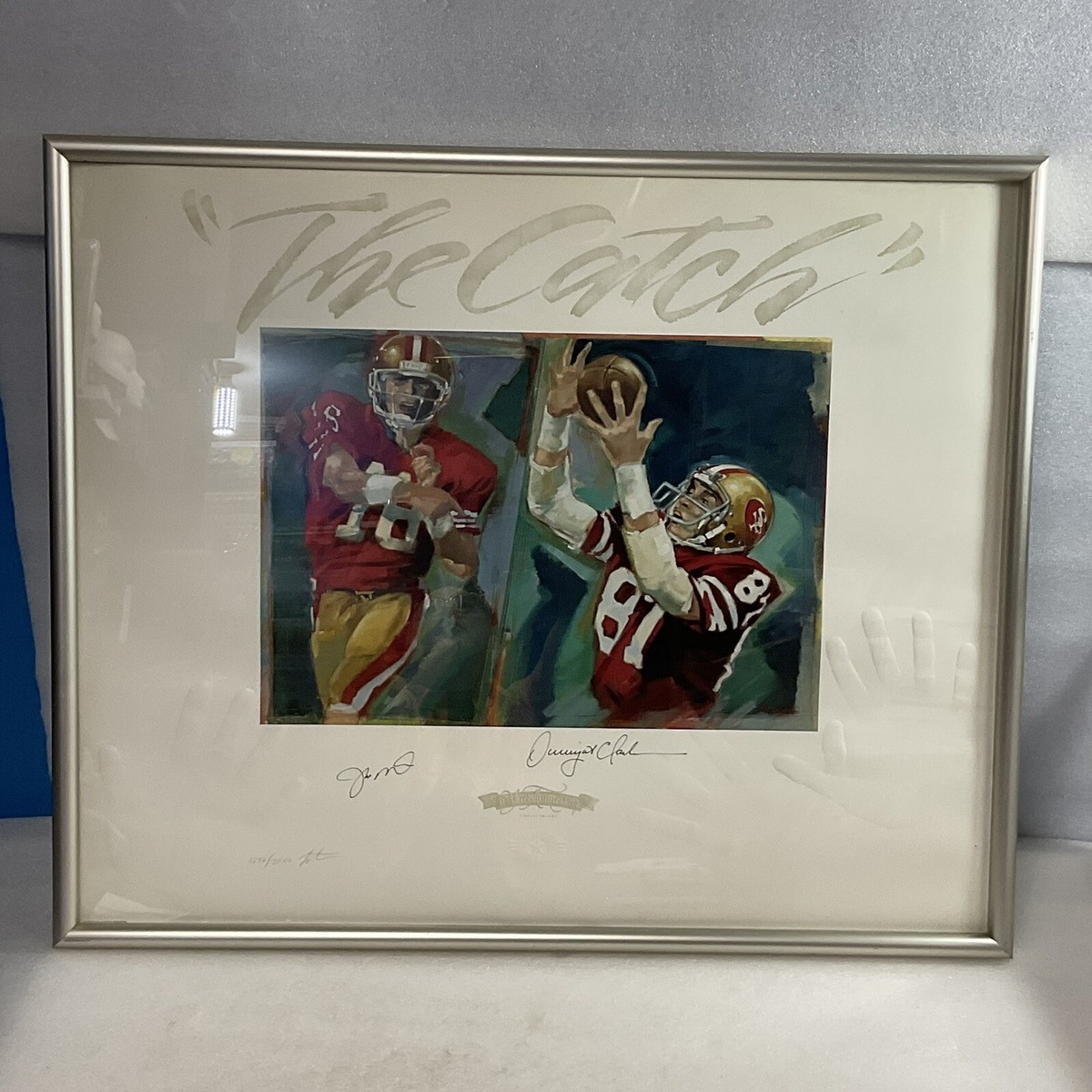 The Catch Signed By Joe Montana Dwight Clark Limited Print With