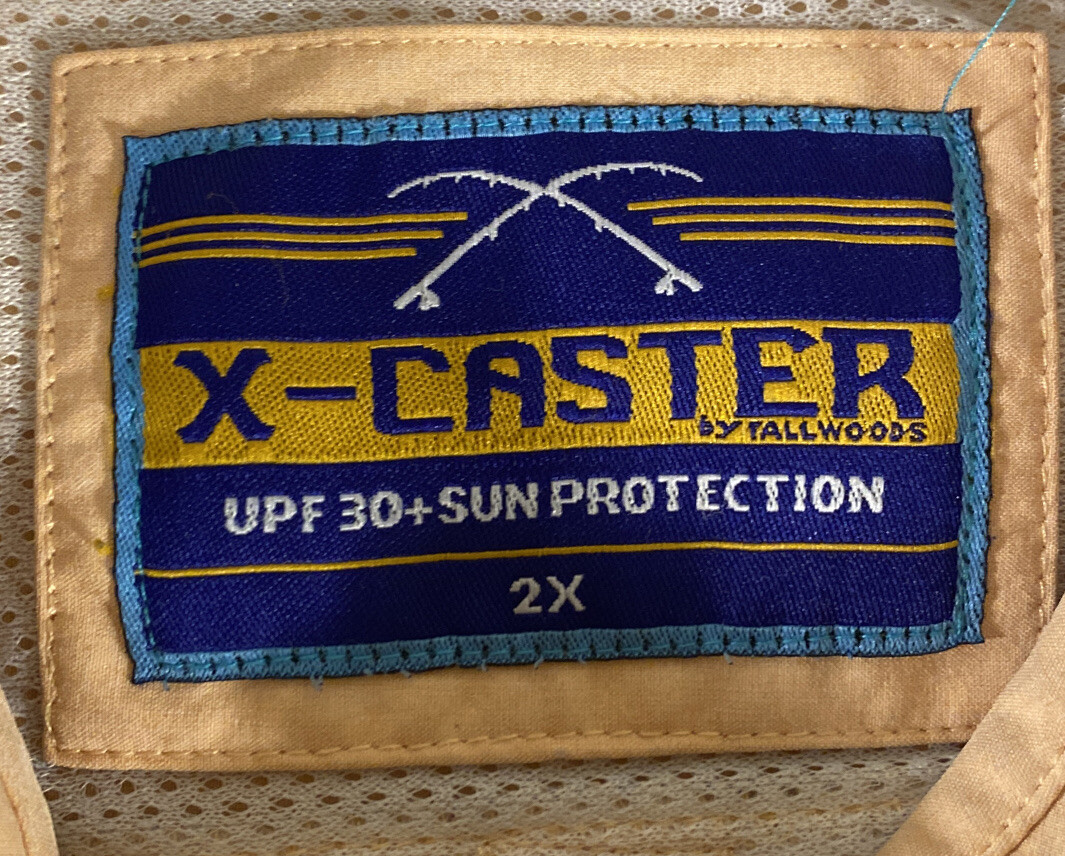 XCaster By Tallwoods Outdoor Fishing Shirt Button Down Vented Mens 2XL Orange eBay