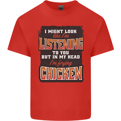 T-shirt Humour "Dans Ma Tête Je Frit Du Poulet" - Coton Léger Gildan - Taille Homme, Coupe Regular