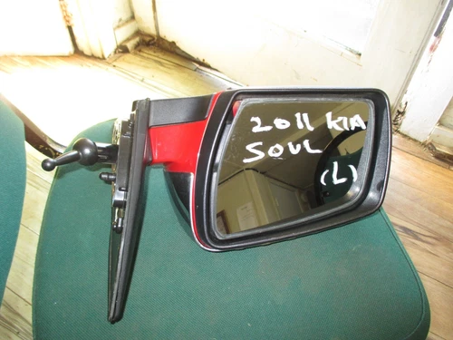 Door Mirror-Manual Remote Textured black & red chrome Mirror fits 2011 Kia Soul