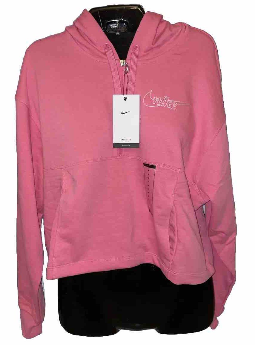 é sport line half zip sweat  baby pink Nike Dri-Fit Women's Pink Half-Zip Cropped Hoodie DQ5538-684