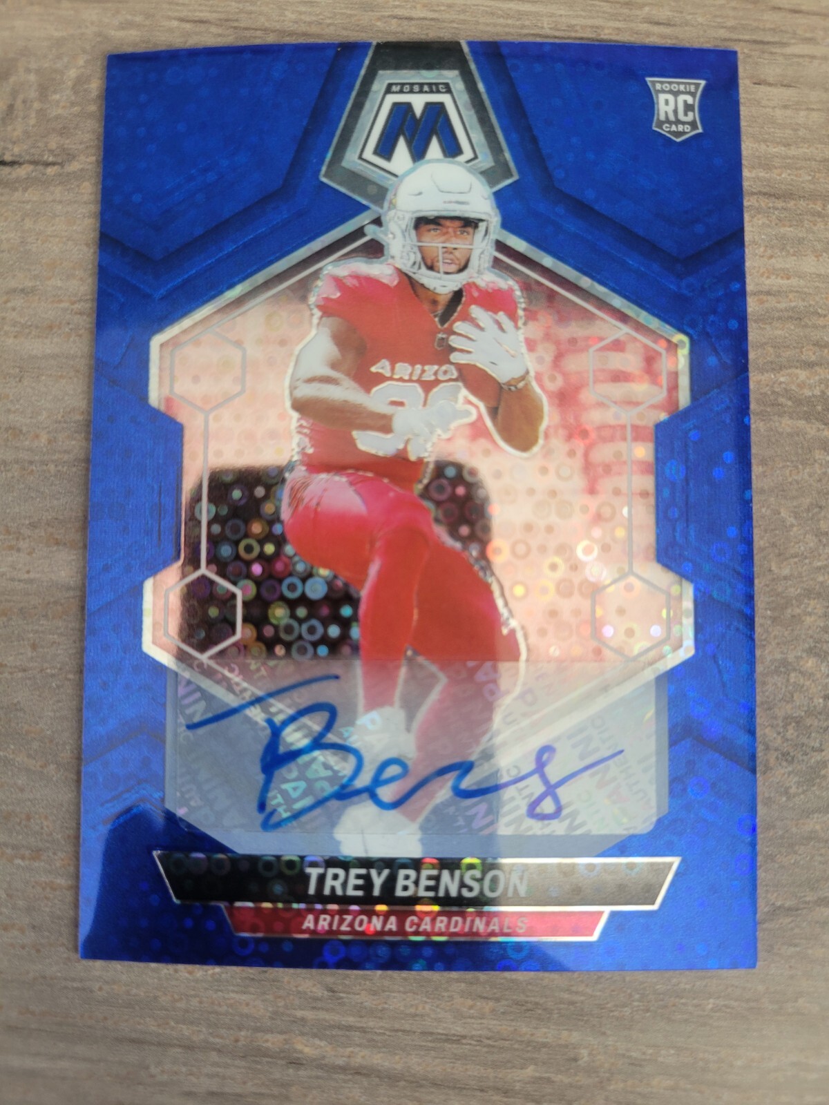 TREY BENSON 2024 Panini Mosaic Blue Disco Prizm RC Rookie Autograph Auto - PWE