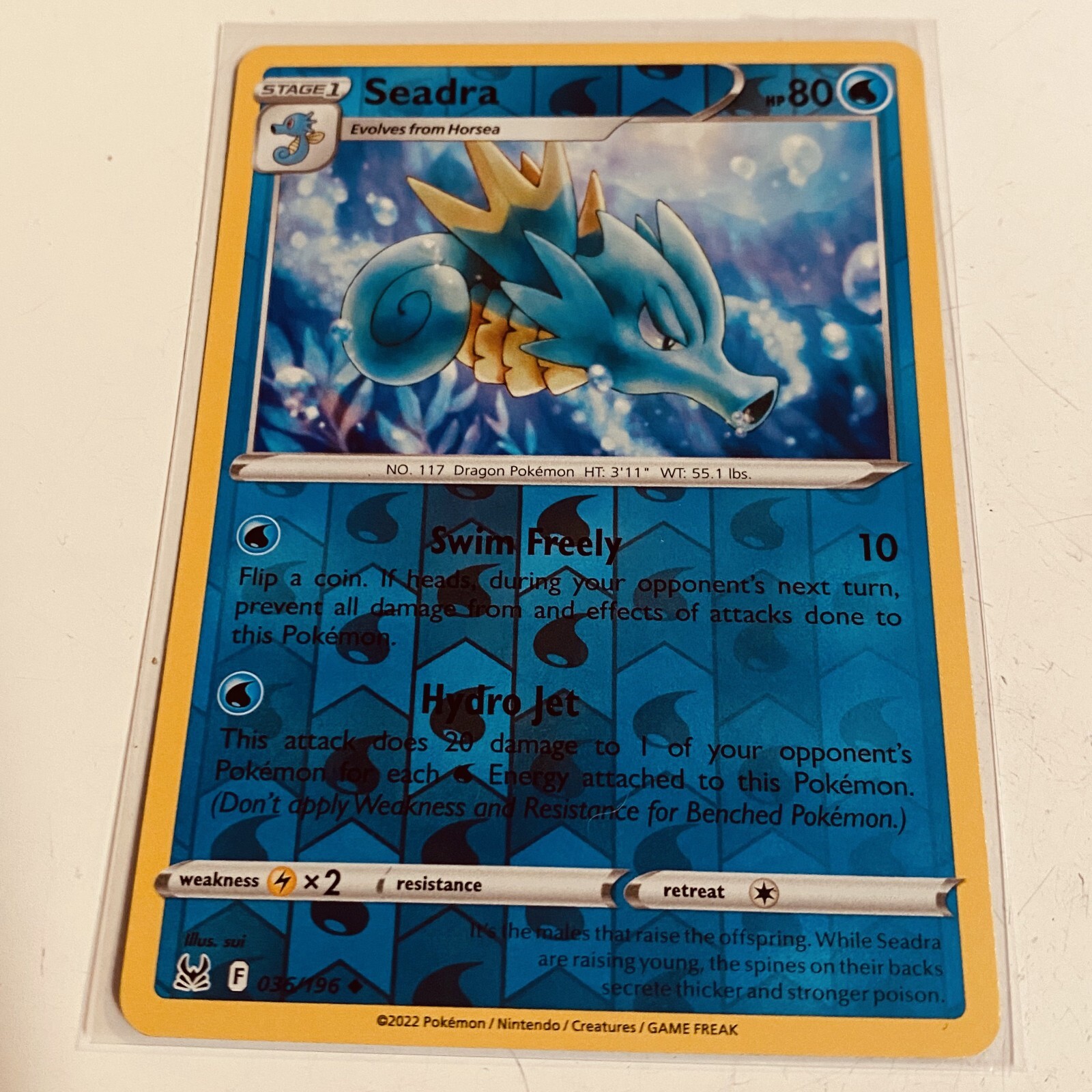 Seadra Reverse Holographic 035/196 Pokémon TCG Card