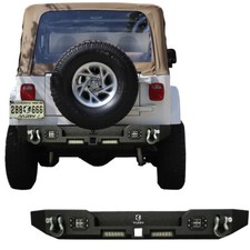 Vijay Rear Bumper Fits 1997-2006 Jeep Wrangler Tj Wwinch Plateled Lights