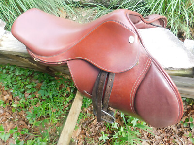 16 1/2'' R Kincade English/Jump Saddle Brown & Stirrups