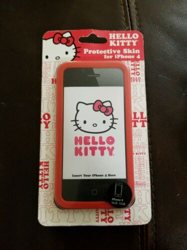 Peau protectrice pour iPhone 4 Rouge Hello chaton - Photo 1/2
