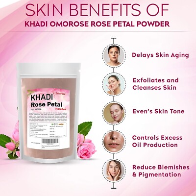 Khadi Omorose Rose Petal Powder For Face And Skin 100 gm Facial Face Mask Powder