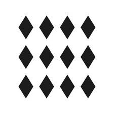 12 diamond shape Vinyl Decal Car Laptop diamond symbol Sticker Set of 12