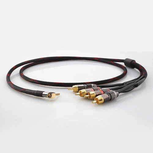 Audiophile RCA Cable Signal Wire 3.5mm Right Angled to 4 RCA Male Connector Cord - Picture 2 of 5