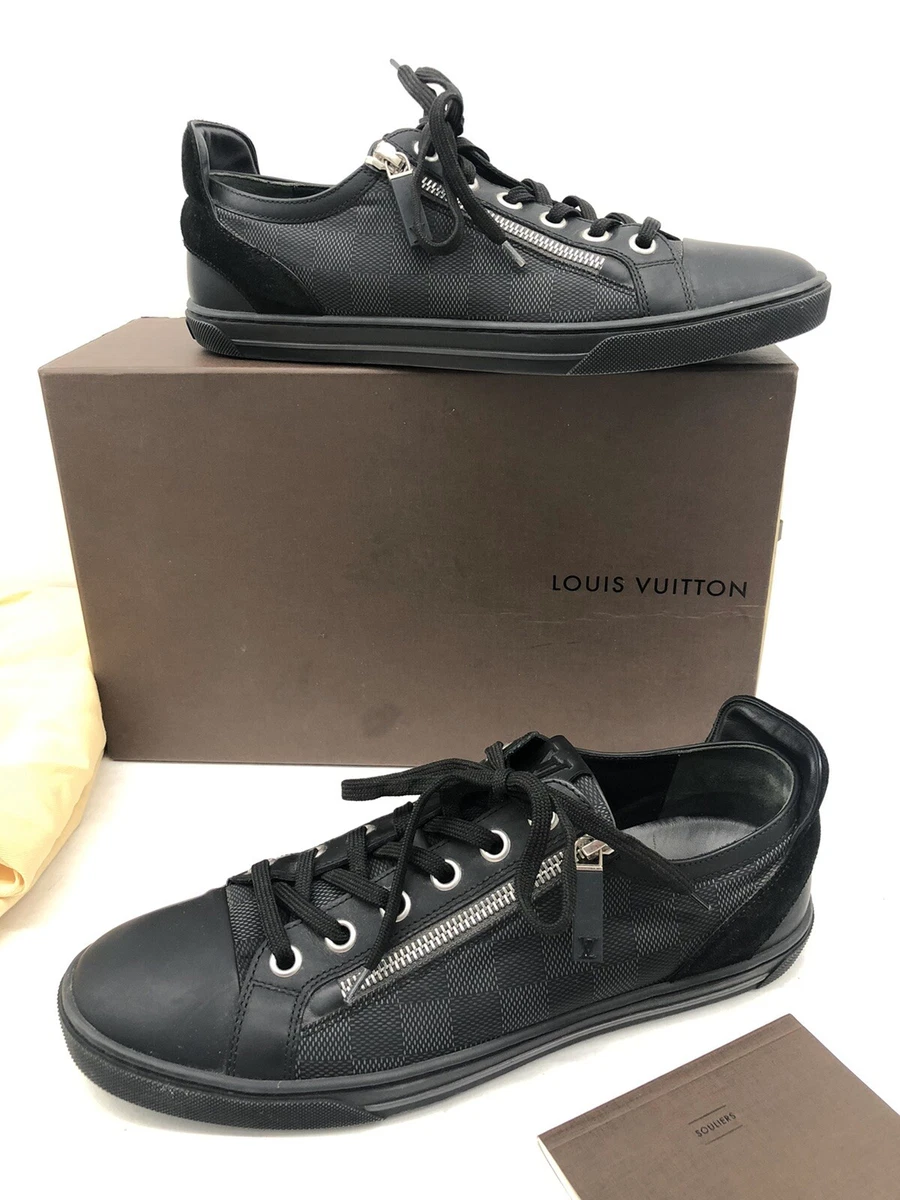 $850 Louis Vuitton Sneaker Zipper Leather Shoes Mens Size 7.5 italy / 8.5 us