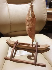 Canoa de madera con vela pergamino - 30-40 años