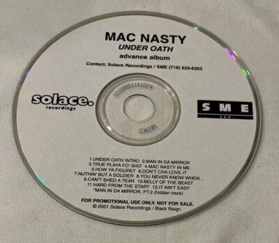 Nazty Mac Rapper MAC NASTY - Under oath PROMO CD rare 2001 Rap Big Moe, Sharnee Hill ...