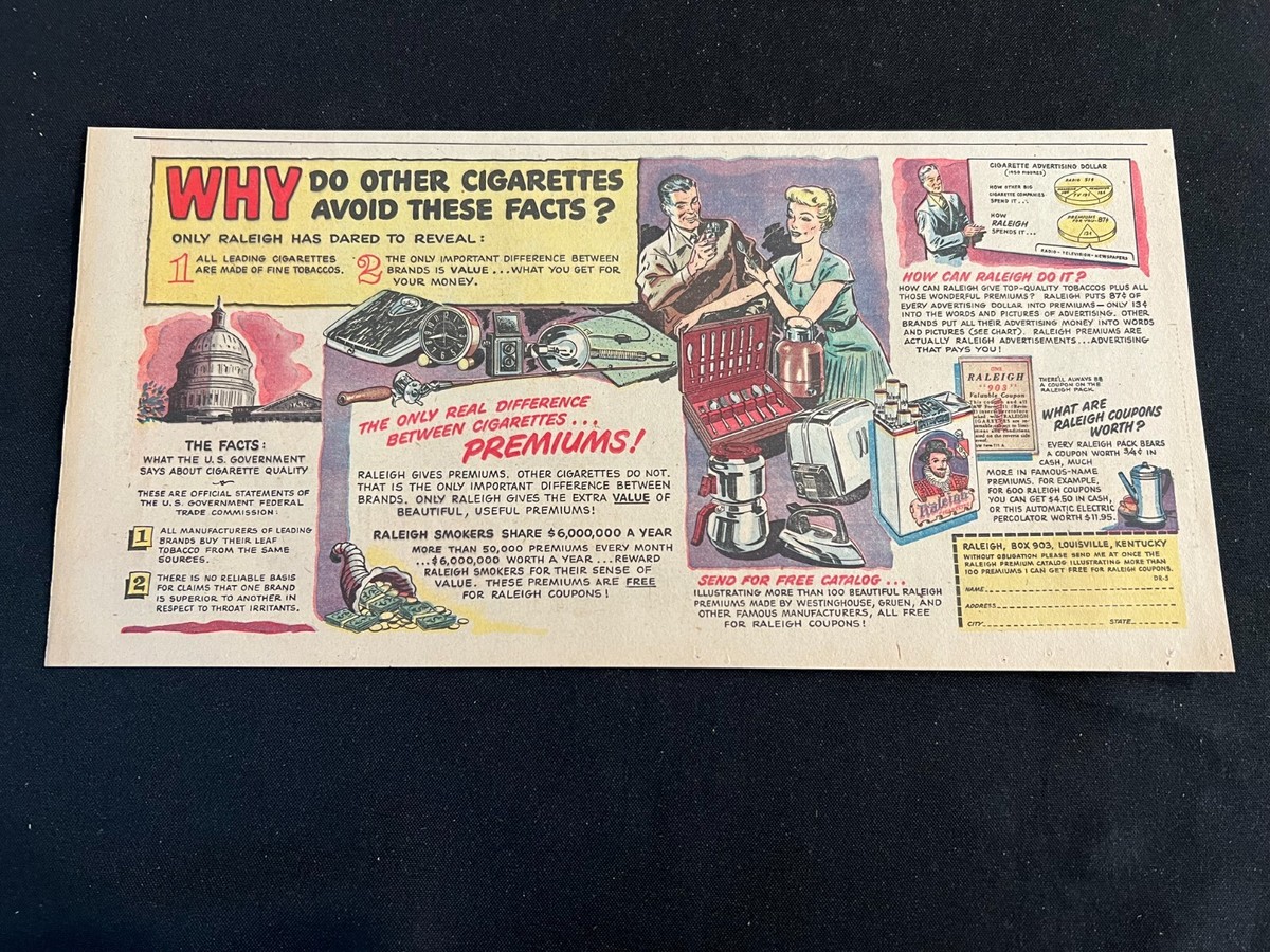 #01 RALEIGH CIGARETTES Sunday Comics Section Advertisement 1951