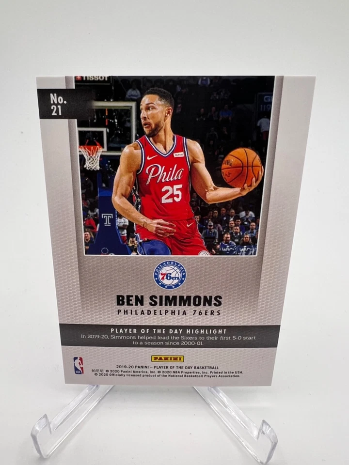 2019-20 Panini Player of the Day - Rapture #21 Ben Simmons /99 - Image 2 of 3