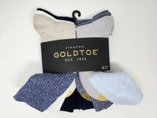 GoldToe Men's 6-Pack Stanton Crew Socks, Multi-Color, Cotton Blend, 10-13