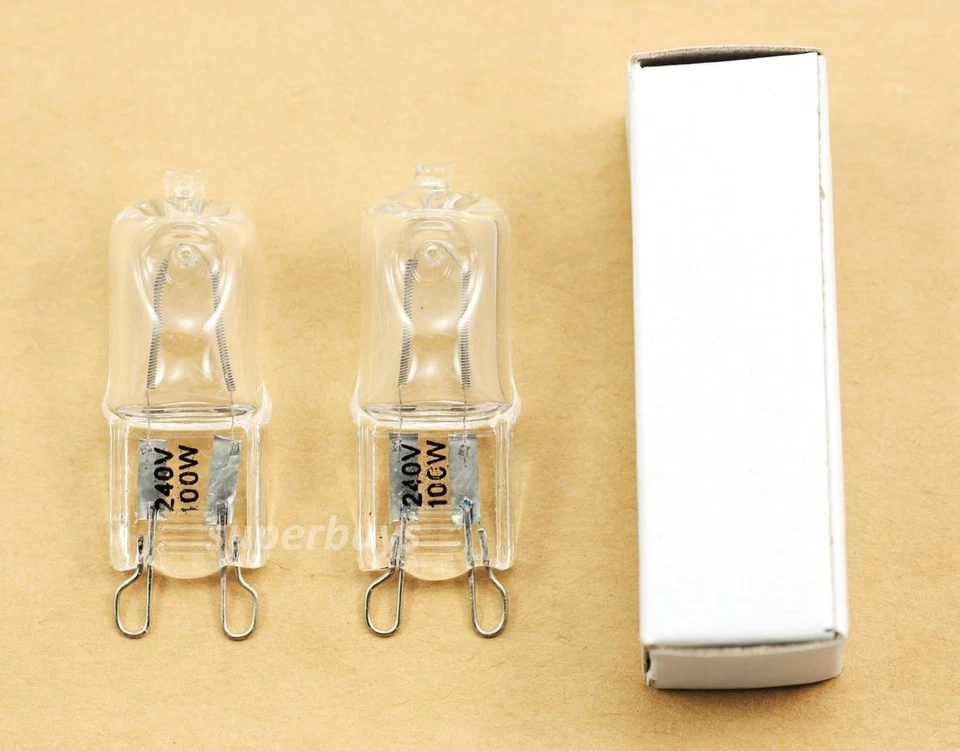 2pc 100W G9 240V Clear Tungsten Halogen Downlight Bulb Light Lamp T4 Type Globe - Image 3 of 3