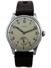 Military Men's Wristwatch Universal Geneve Hand Wound Kal. 262 WK2, Works