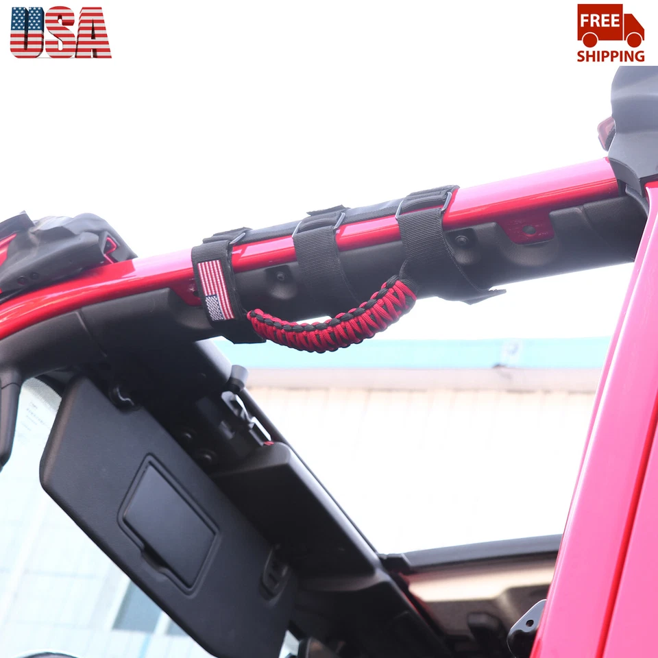 Roll Bar Grab Handles Grip Handle For 1997-2023 Jeep Wrangler TJ JK JL US Flag Foto 4 de 4