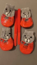 4PCS Waterproof Pet Dog Shoes Puppy Rain Snow Walk Boots Socks Non-Slip Rubber
