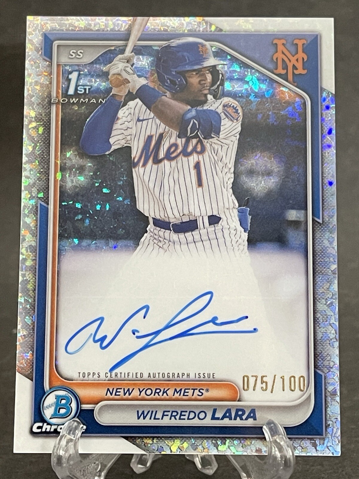 2024 Bowman Chrome  Wilfredo Lara Mini Diamond Auto /100 #CPA-WL METS