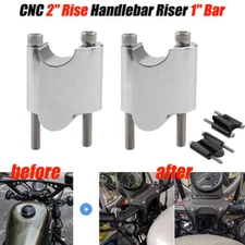 2" Rise Handlebar Riser Clamps Extension for Harley Sportster XL1200X XL 1200 48