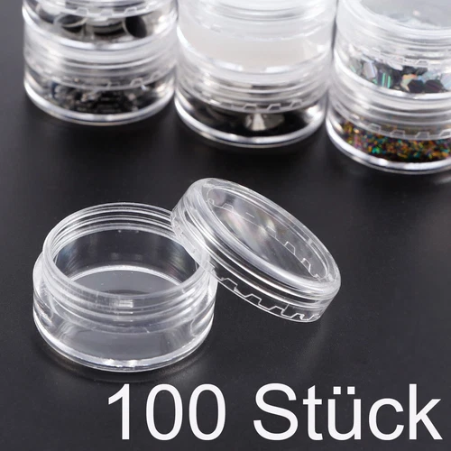 100x klar leer Dose Behälter Tiegel Schraubdose Döschen Cremedose Kosmetik 3-5ML - Bild 1 von 34
