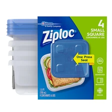Ziploc 1.5 Pt. Small Square Food Container with Lids (4 containers per package)