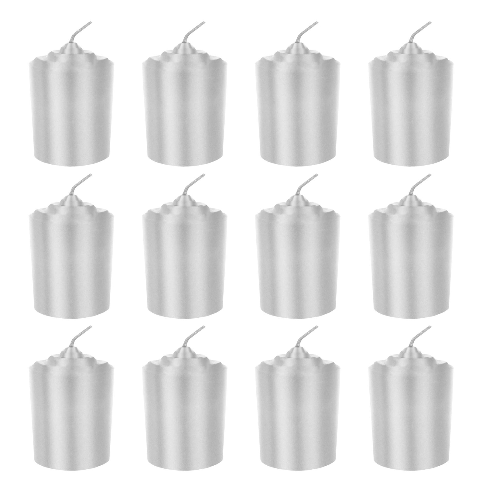 Unscented Silver Votive Candles 15-Hour Burn Time Pack of 12
