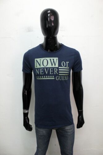 Guess Taglia S Uomo T-Shirt Maglietta Blu Manica Corta Maglia Cotone Logo Man - Imagen 5 de 12