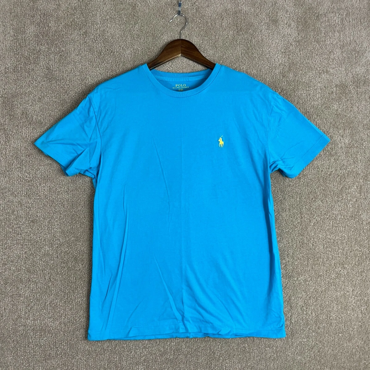Polo Ralph Lauren T Shirt Mens Size Small S Cove Blue Custom CrewNeck Casual