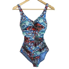 Sunseeker Size 4 Swimsuit Multicolor One-piece Padded Cups Geometric