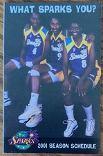 LOS ANGELES SPARKS, RARE ! 2001 SEASON SCHEDULE, EXCELLENT CONDITION