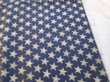 Patriotic Navy Blue Fabric w/ Rustic Beige Stars 43" Wide x 1 and 1/2 YDs