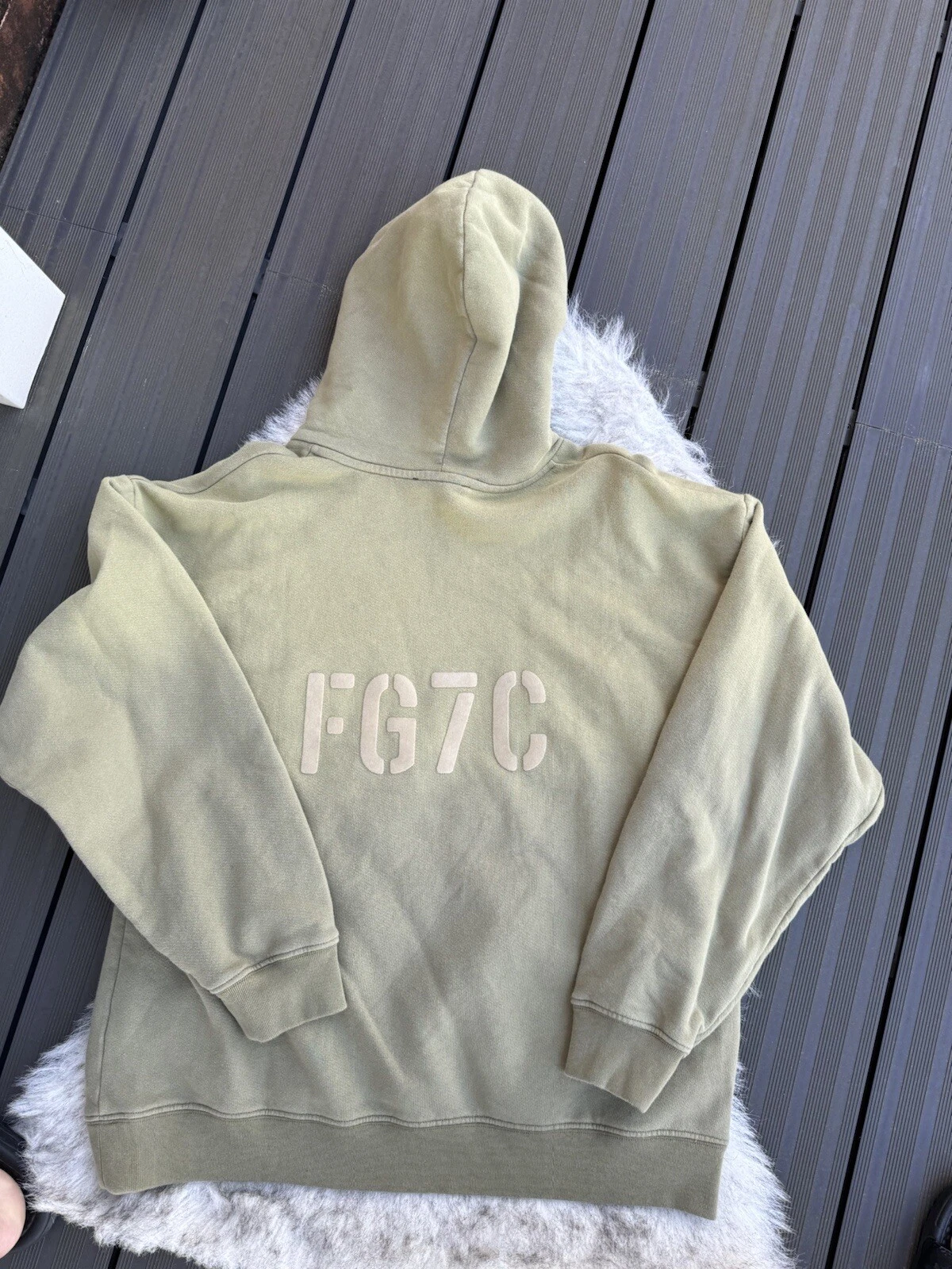 Felpa con cappuccio Fear of God FG7C 'Vintage Army' Verde Taglia Medium M Cappuccio Prezzo consigliato £600