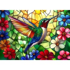 Hummingbird Diamond Art Kits for Adults, Bird Flower Diamond Painting Dots Cr...