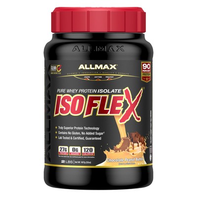 ALLMAX ISOFLEX Whey Protein Isolate 2lb Chocolate Peanut Butter 27g Protein